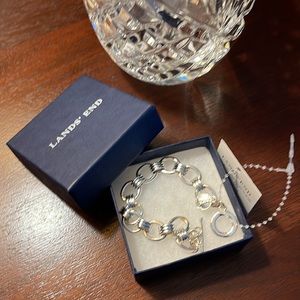 Silver tone link bracelet, with toggle close, by Lands End.